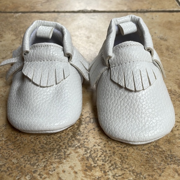 Esprit white moccasins with fringe for baby 0 to 6 months - Picture 3 of 5
